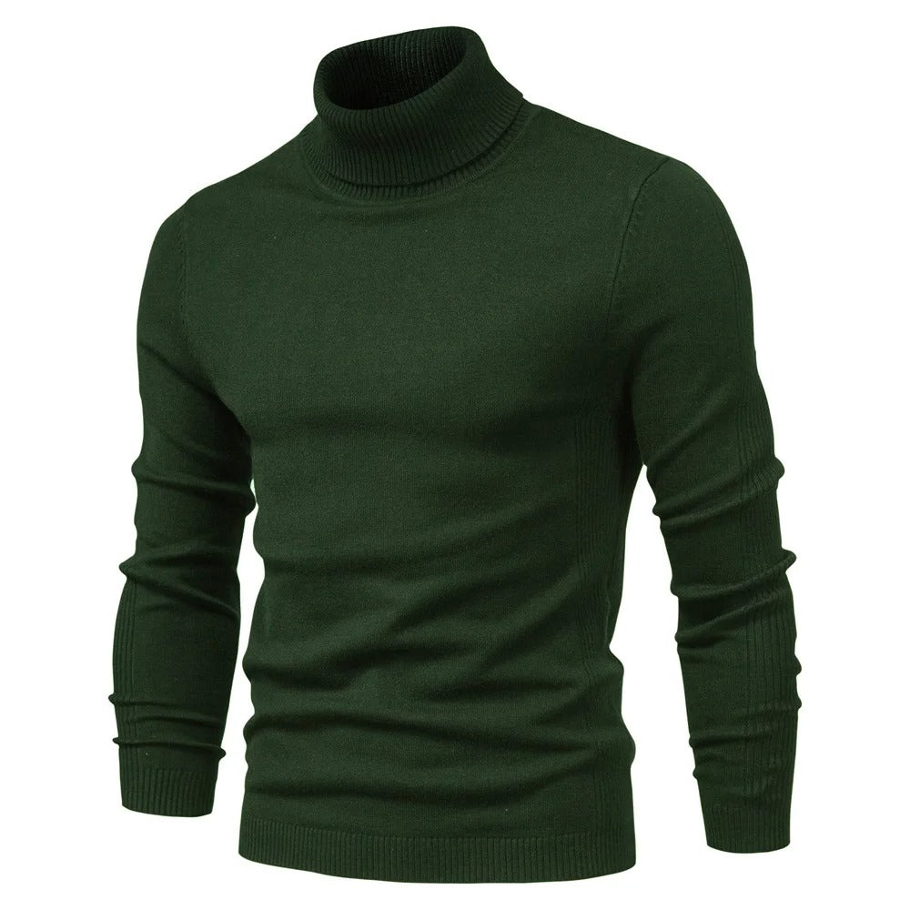 Herr Slim Turtleneck Tröja i Enfärgad Design