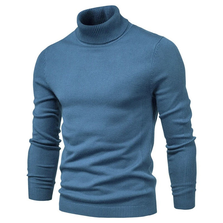 Herr Slim Turtleneck Tröja i Enfärgad Design