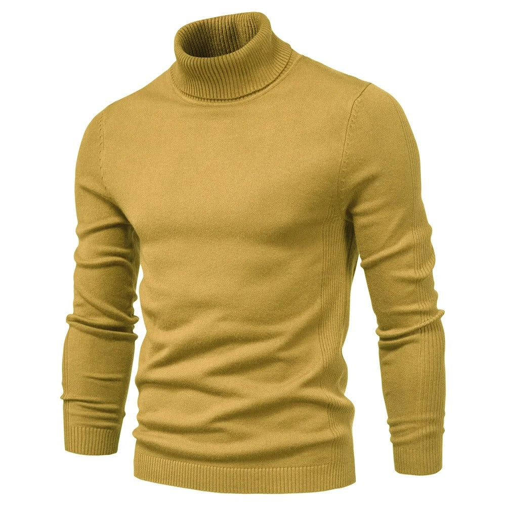 Herr Slim Turtleneck Tröja i Enfärgad Design