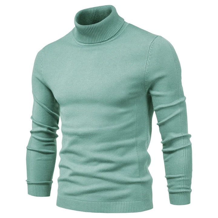 Herr Slim Turtleneck Tröja i Enfärgad Design