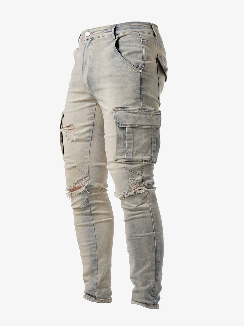 Herr Slim-Fit Cargo Byxor