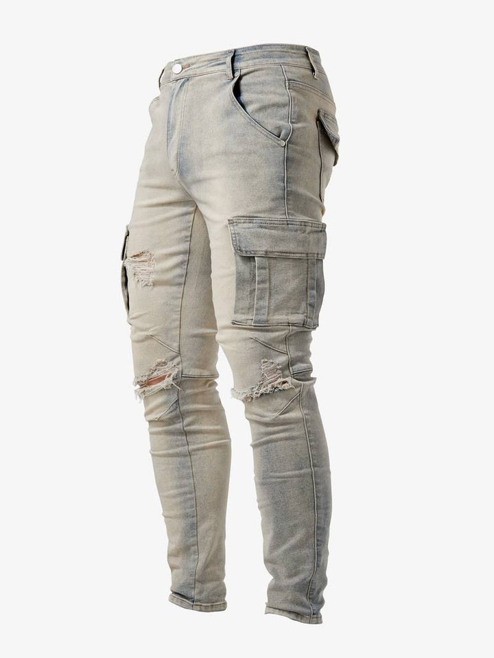 Herr Slim-Fit Cargo Byxor