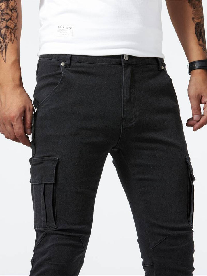 Herr Slim-Fit Cargo Byxor