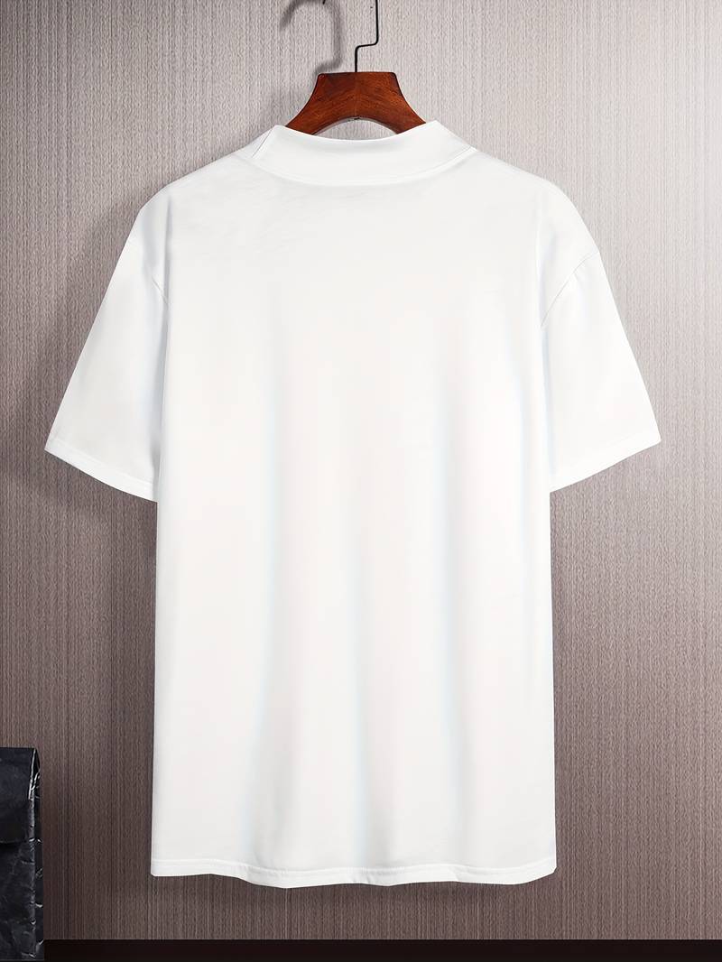 Herr T-shirt Hög Krage, Svart eller Vit
