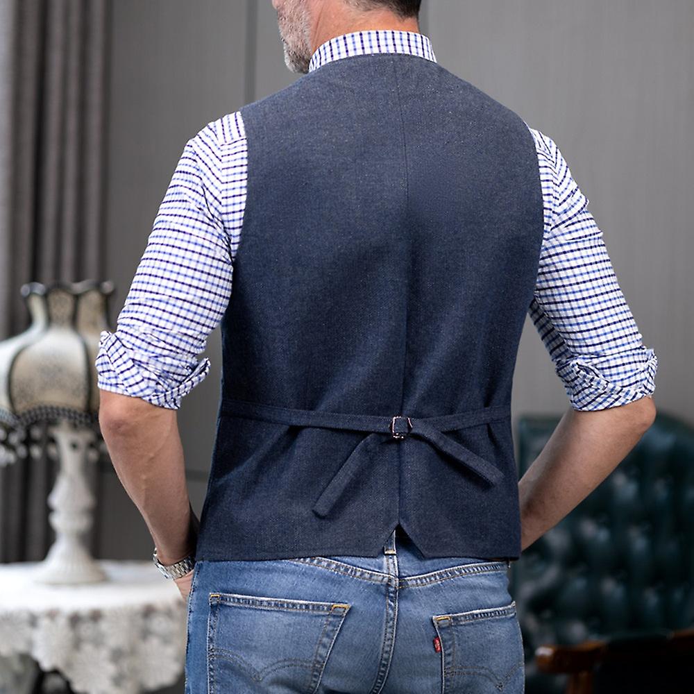 Herr Tweedväst med Enkelknäppning & Casual Stil | Mirla
