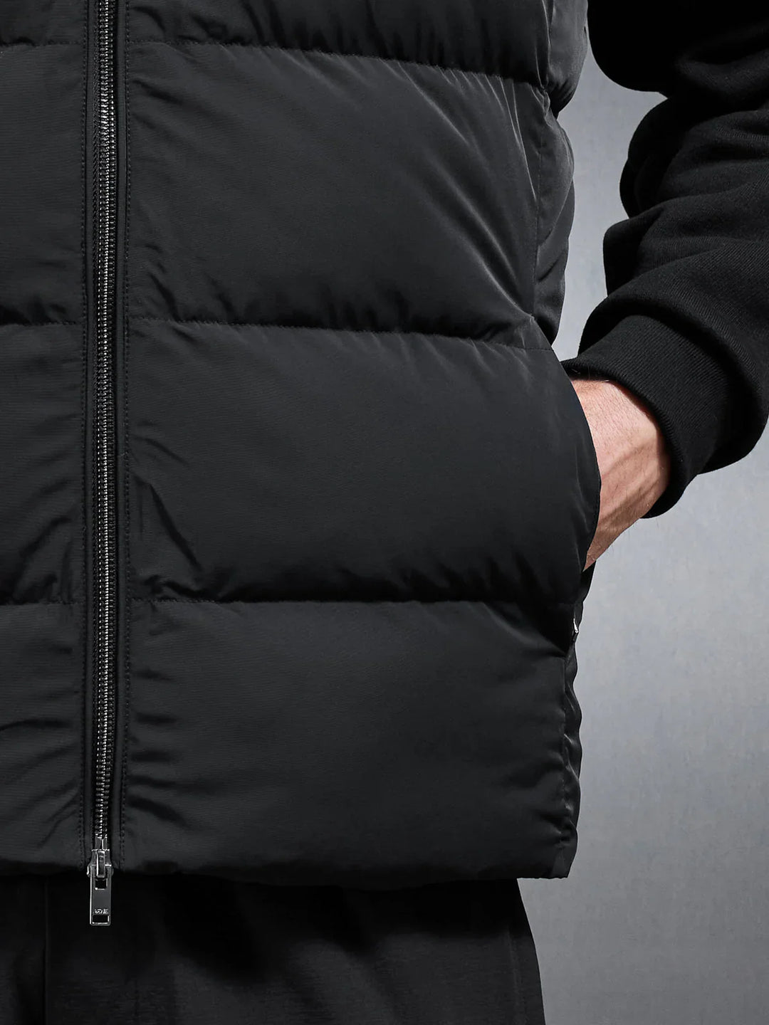 Herr Vadderad Vinterväst i Polyester med Dragkedja & Ärmlös Design | Mirla