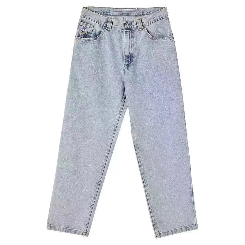 Herr Baggy Jeans med Vida Ben i Svart Denim