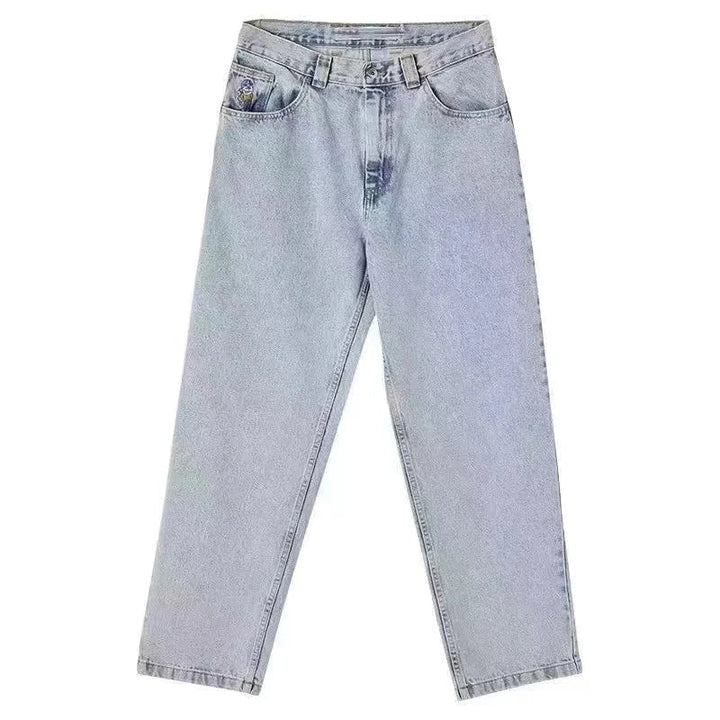 Herr Baggy Jeans med Vida Ben i Svart Denim