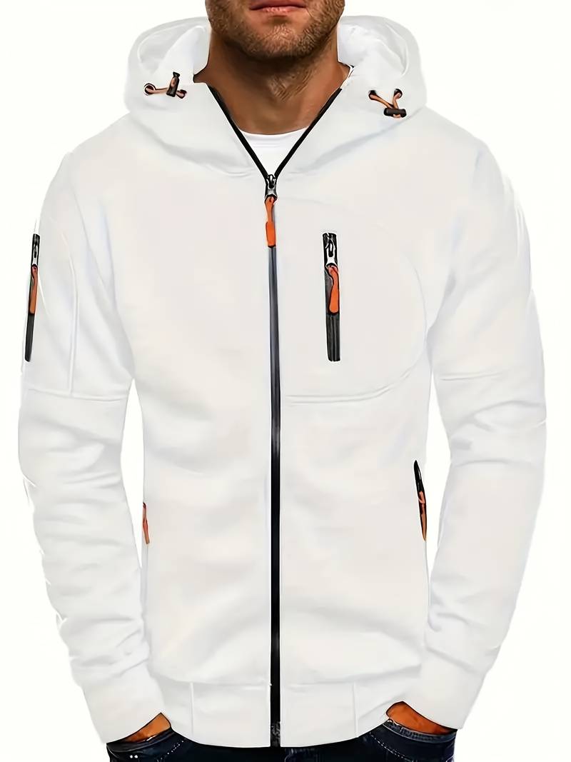 Herr Casual Hoodie med Bekväm Passform och Stilrena Detaljer