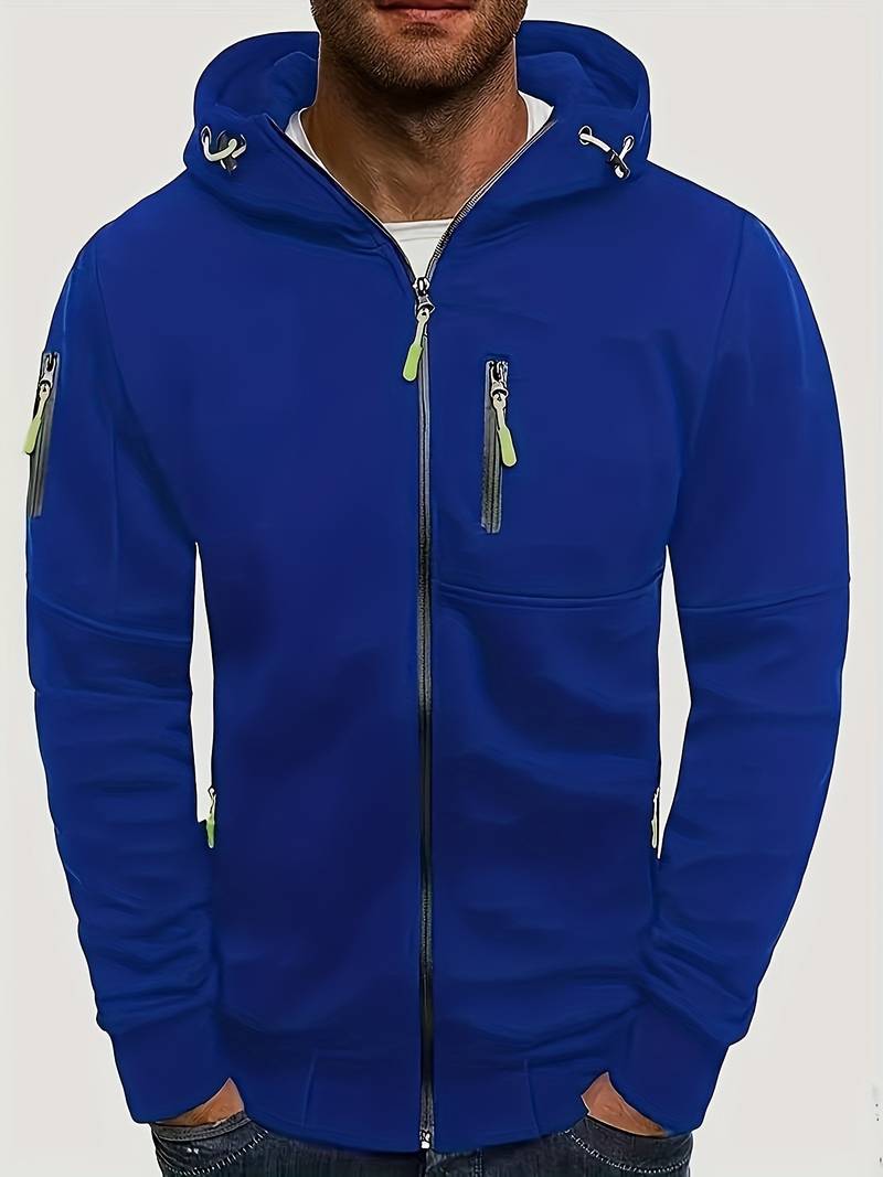 Herr Casual Hoodie med Bekväm Passform och Stilrena Detaljer