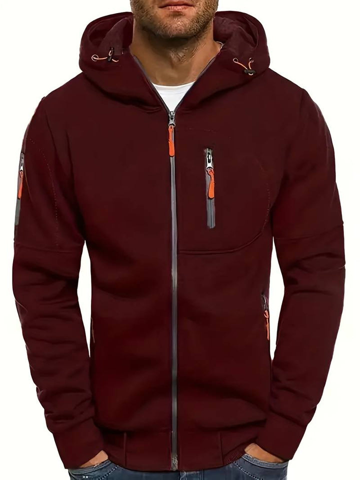 Herr Casual Hoodie med Bekväm Passform och Stilrena Detaljer