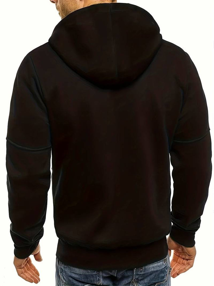 Herr Casual Hoodie med Bekväm Passform och Stilrena Detaljer