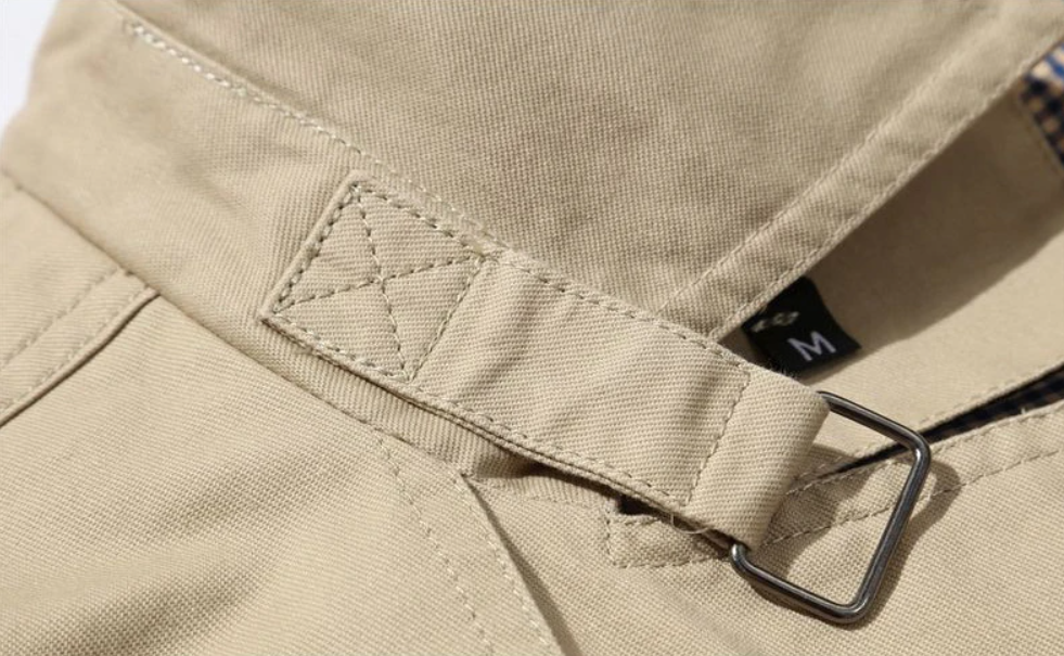 Herr Dubbelknäppt Trenchcoat med Strukturerad Passform