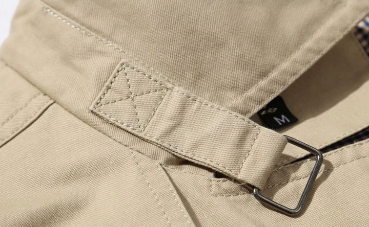 Herr Dubbelknäppt Trenchcoat med Strukturerad Passform
