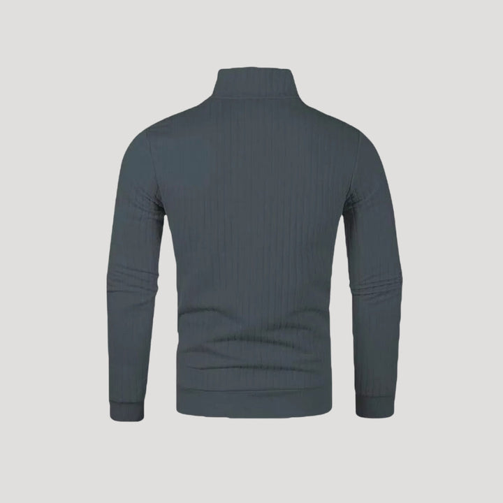 Herr Halvdraget Jumper Ribbad Textur