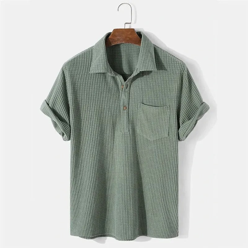 Herr Polo Skjorta med Våffelmönster för Vår/Sommar