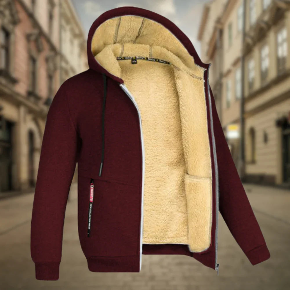 Herr Sherpafodrad Huvjacka – Vinterjacka Med Hood