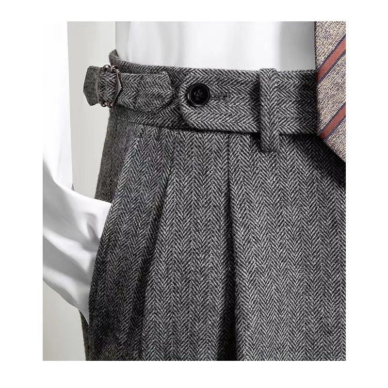 Herr Tweed Fritidsbyxor i Vintage Stil
