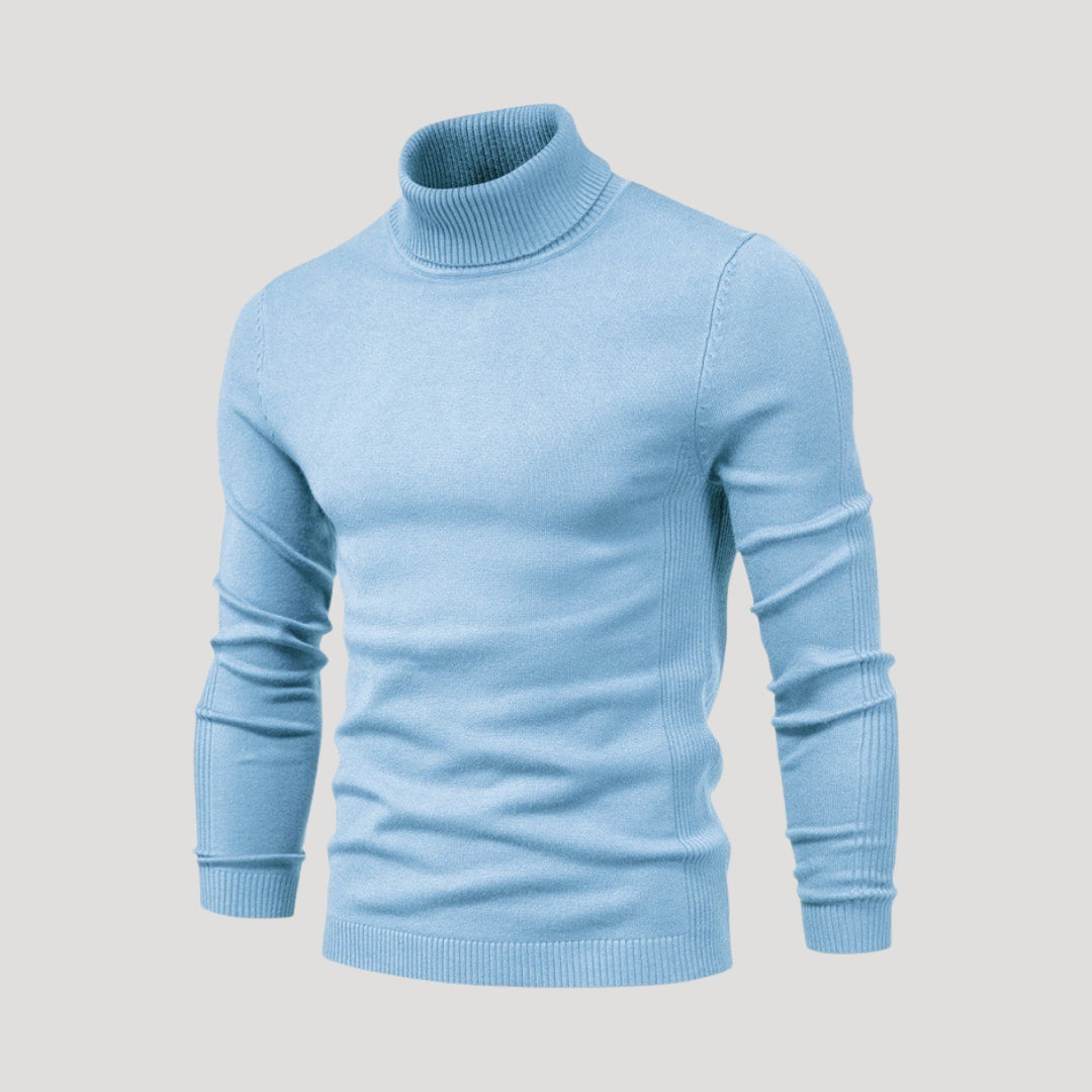 Herr fina hoodies stickad turtleneck tröja för vardag