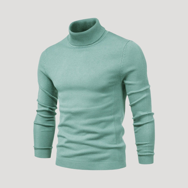 Herr fina hoodies stickad turtleneck tröja för vardag