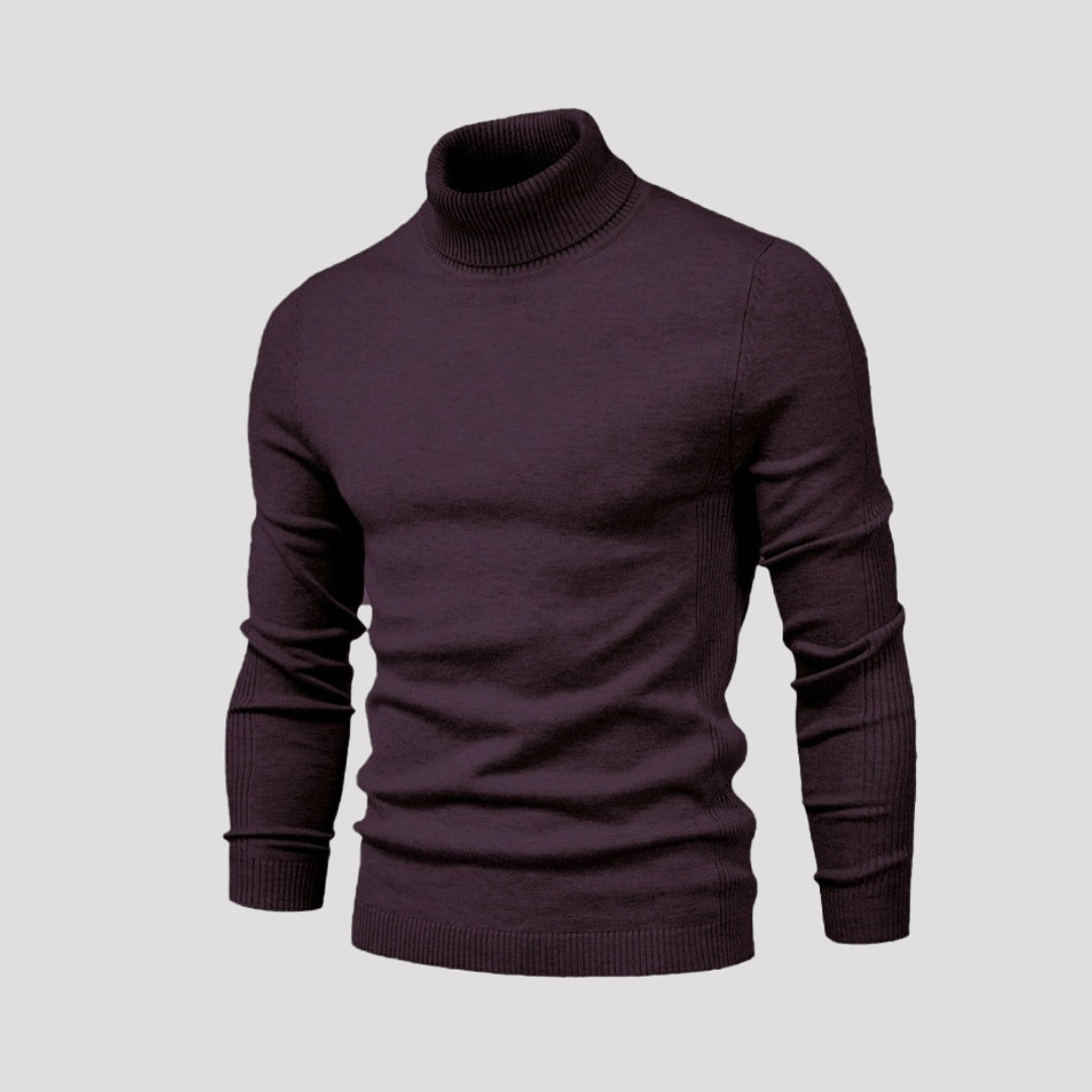 Herr fina hoodies stickad turtleneck tröja för vardag