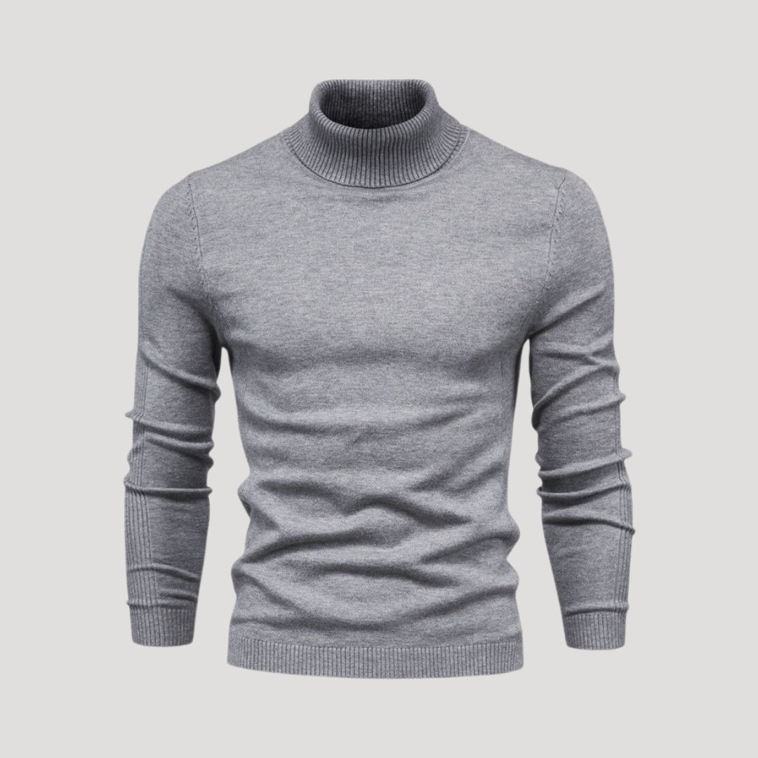 Herr fina hoodies stickad turtleneck tröja för vardag