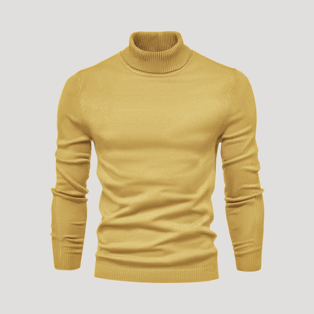 Herr fina hoodies stickad turtleneck tröja för vardag