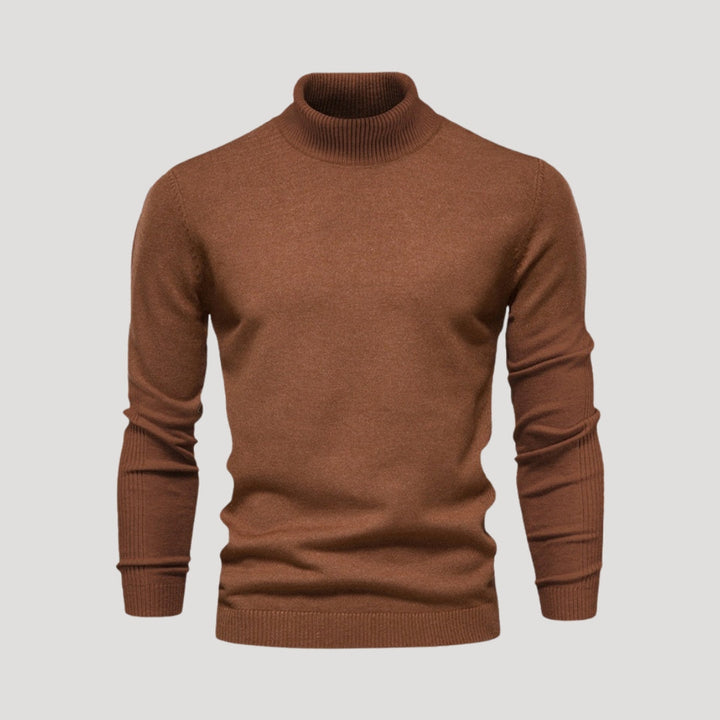 Herr fina hoodies stickad turtleneck tröja för vardag