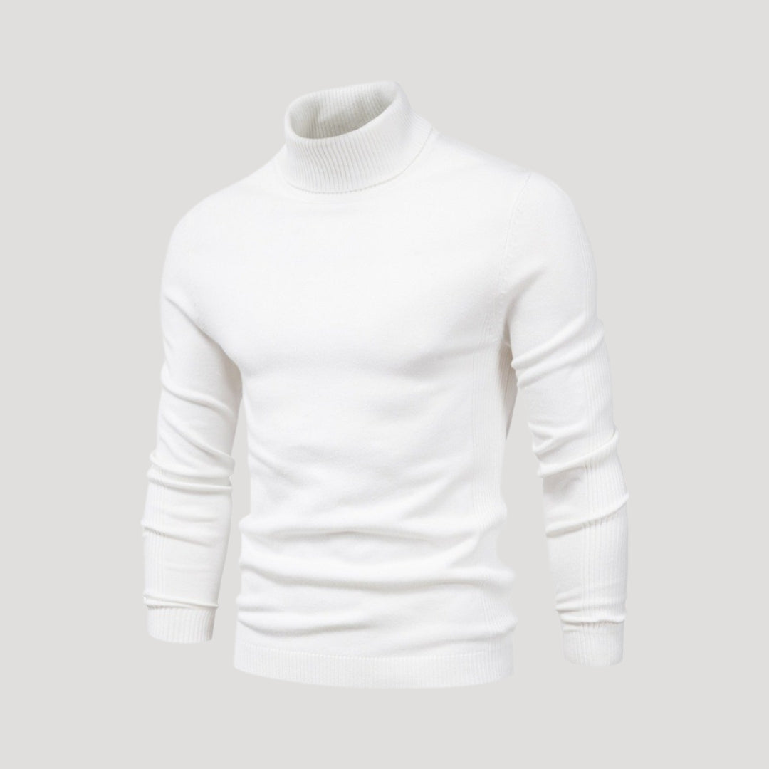 Herr fina hoodies stickad turtleneck tröja för vardag