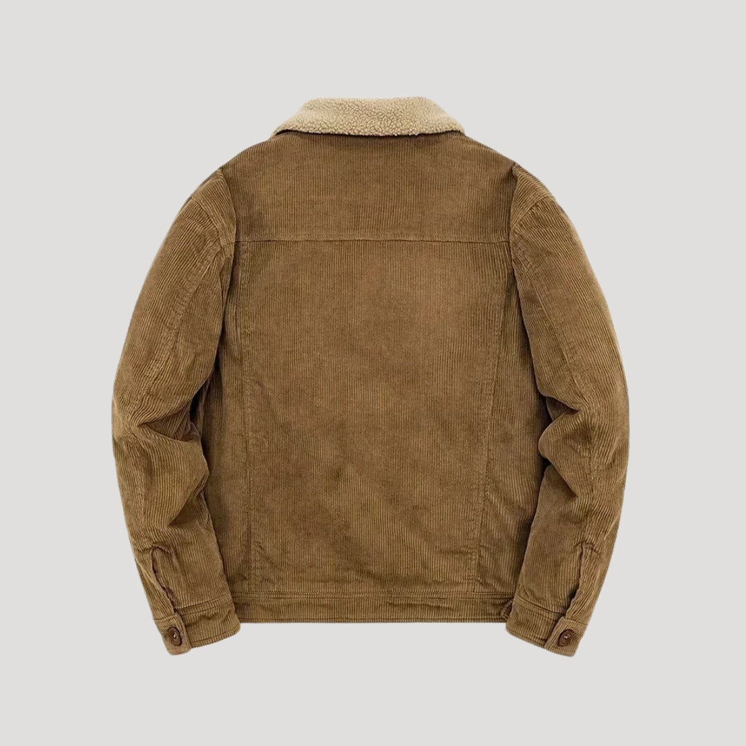 Herr jacka vinter fodrad truckerjacka shearling varm stil