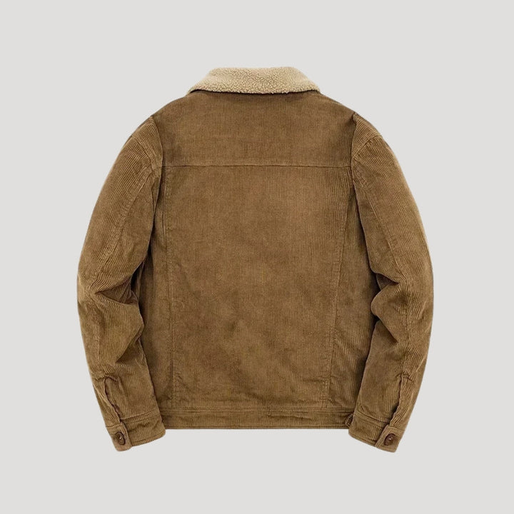 Herr jacka vinter fodrad truckerjacka shearling varm stil