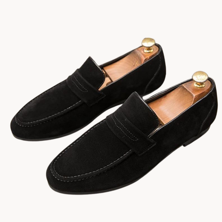 Herr läder penny loafers med lätt sula för vardagsbruk