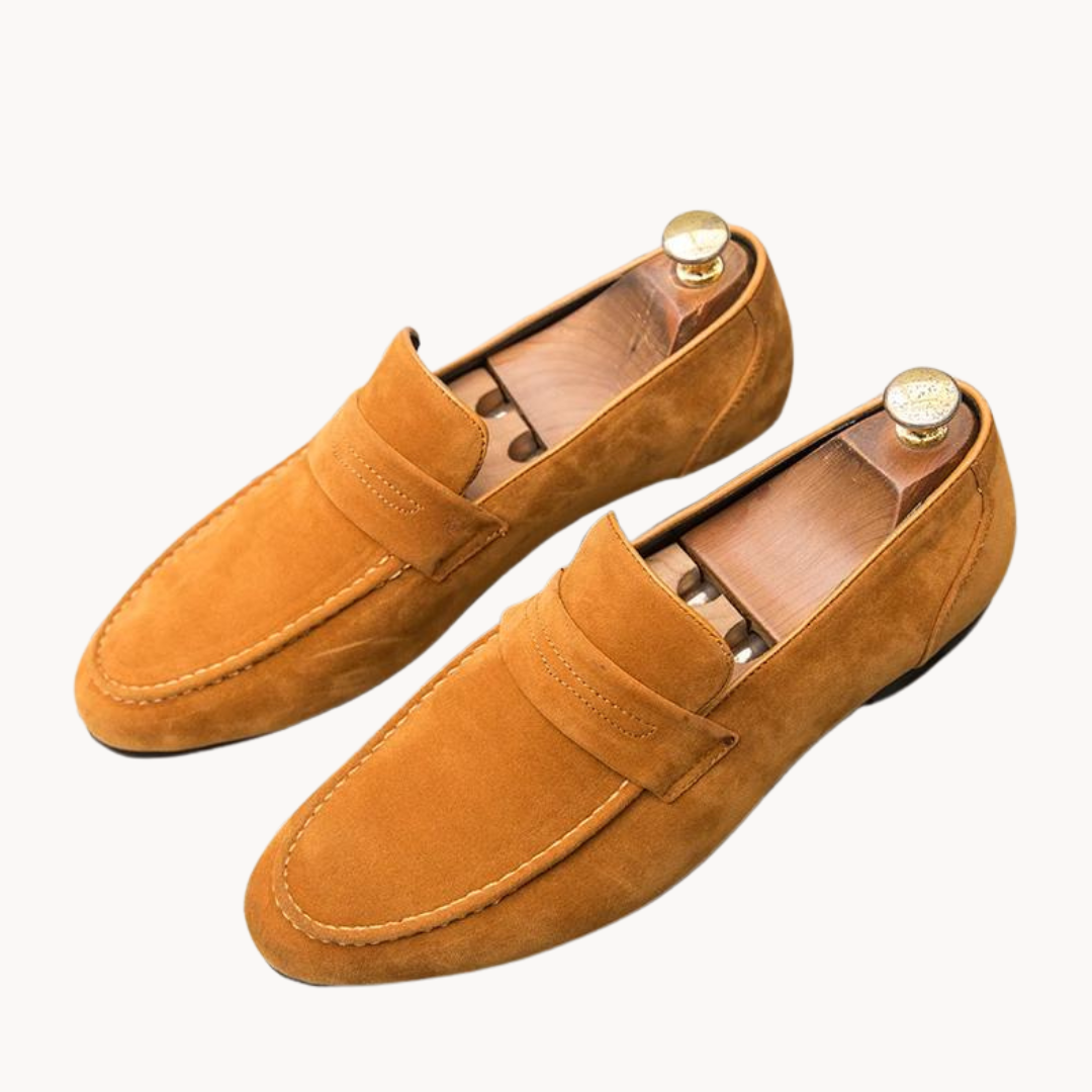 Herr läder penny loafers med lätt sula för vardagsbruk