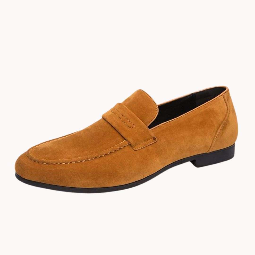 Herr läder penny loafers med lätt sula för vardagsbruk
