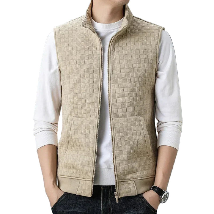 Herrar Zip Västar - Aktiv, Rutnät Design, Funktionell