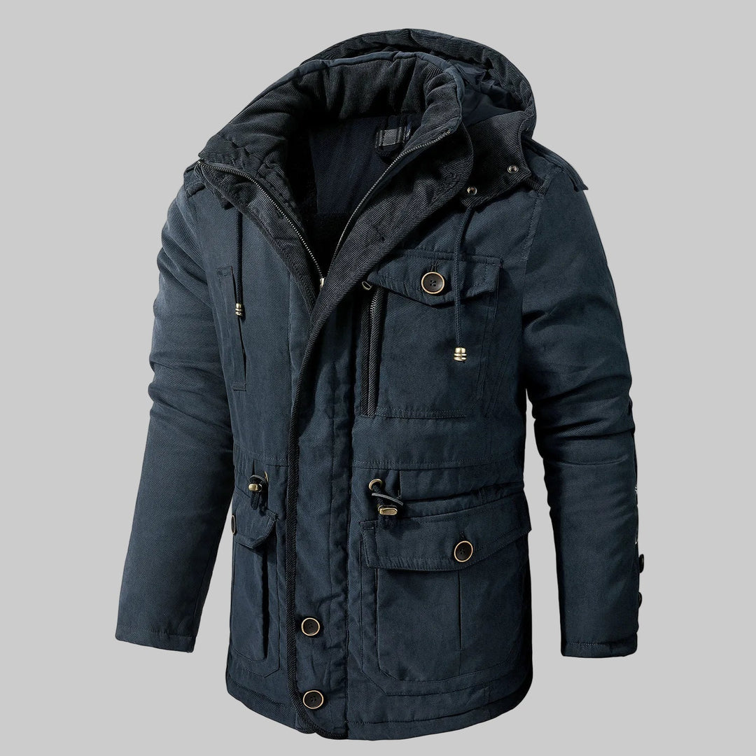Herrparka med huva och muddar - Carlos