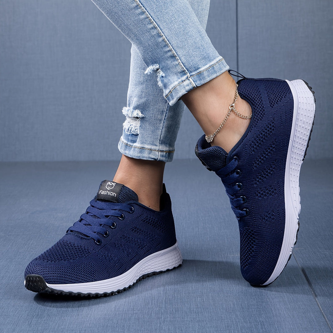 Herrens Sportskor Strickad Camouflage Low-Top Sneakers