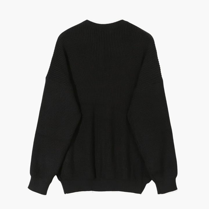 Herrtröja Halvzip Stickad Design Långärmad