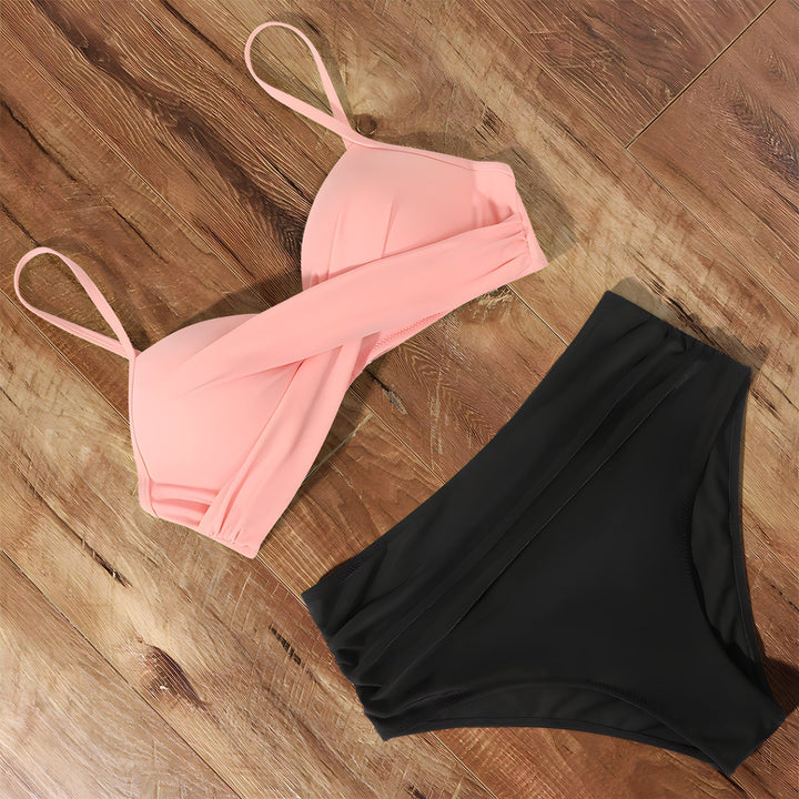 Bikini-set med hög midja och vridet parti framtill - Patti