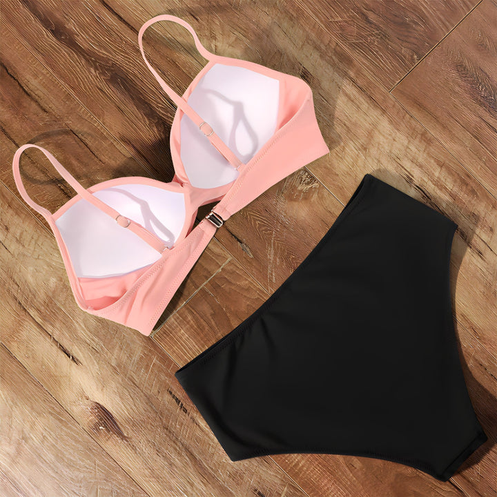 Bikini-set med hög midja och vridet parti framtill - Patti