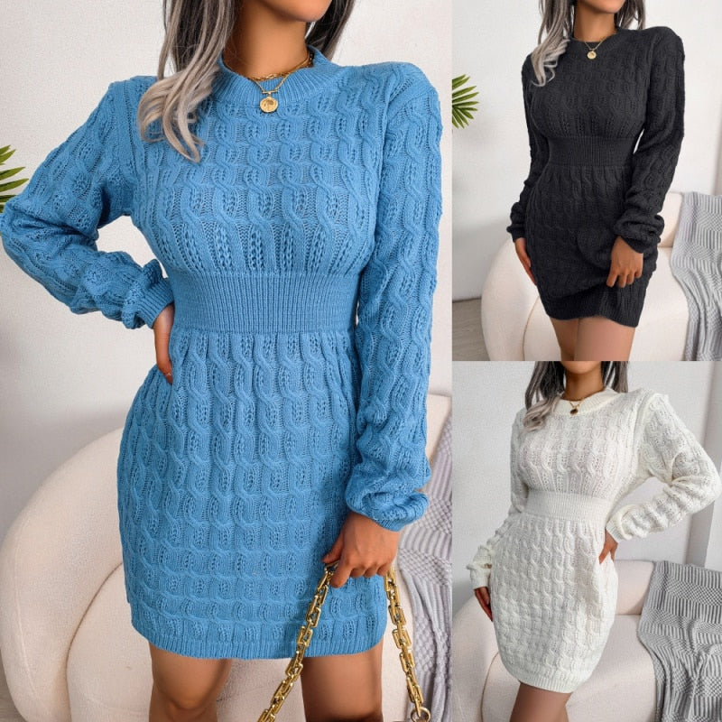 Hina Klänning | Bodycon damklänning stickad varm
