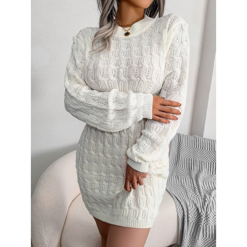 Hina Klänning | Bodycon damklänning stickad varm