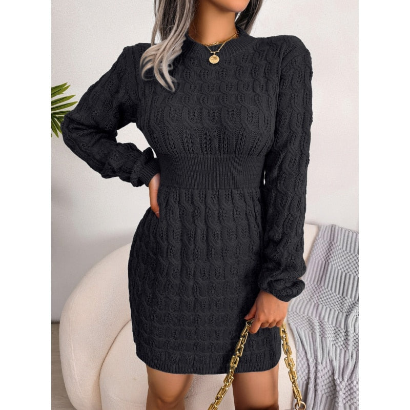 Hina Klänning | Bodycon damklänning stickad varm