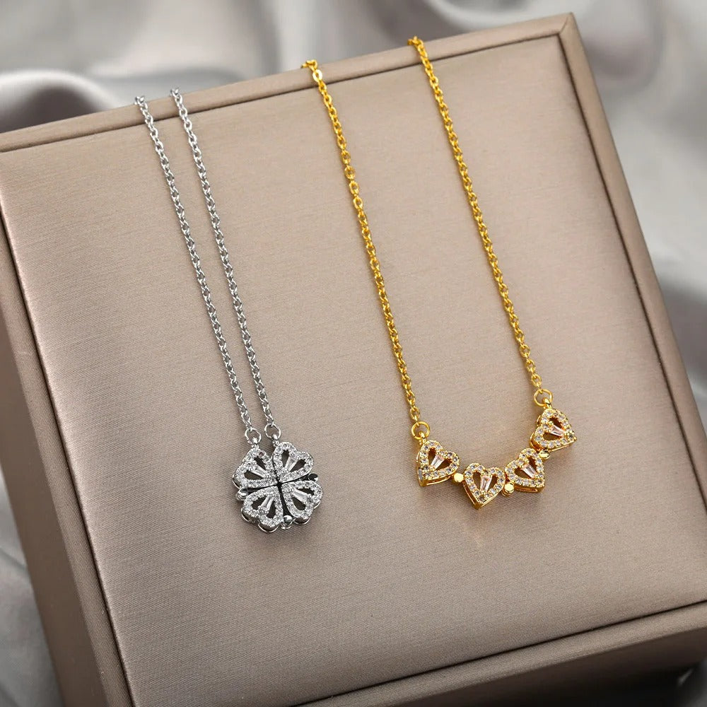 Hjärthalsband | Zirkon | Silver | Guldhalsband | Halsband för damer