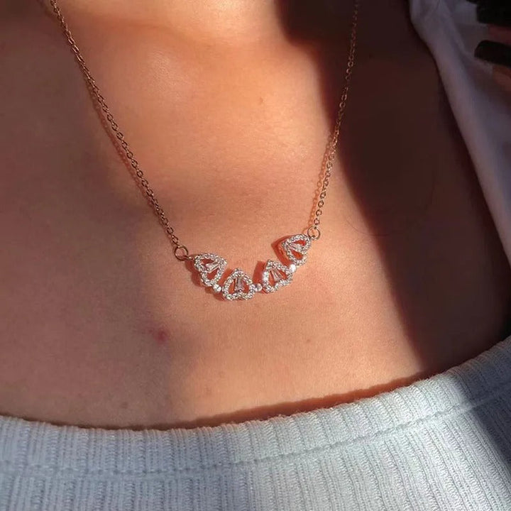 Hjärthalsband | Zirkon | Silver | Guldhalsband | Halsband för damer