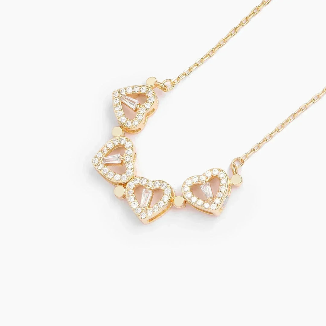 Hjärthalsband | Zirkon | Silver | Guldhalsband | Halsband för damer