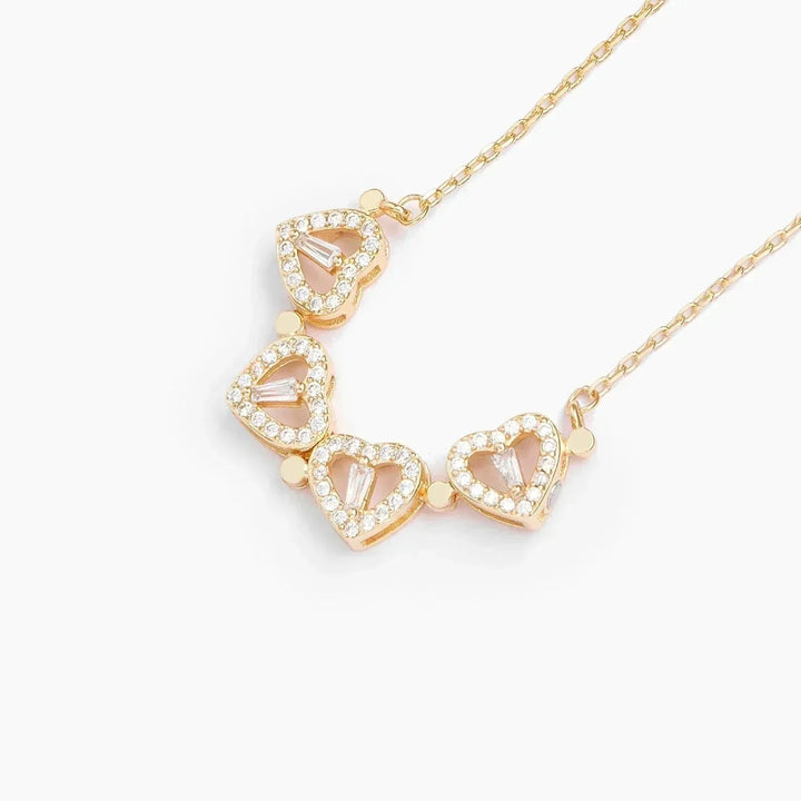 Hjärthalsband | Zirkon | Silver | Guldhalsband | Halsband för damer