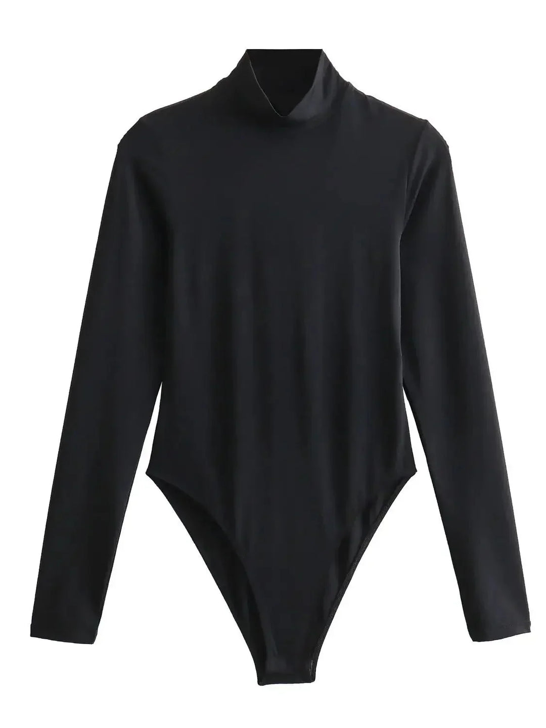 Höghalsad Bodysuit – Bodysuit med långa ärmar och turtleneck för damer