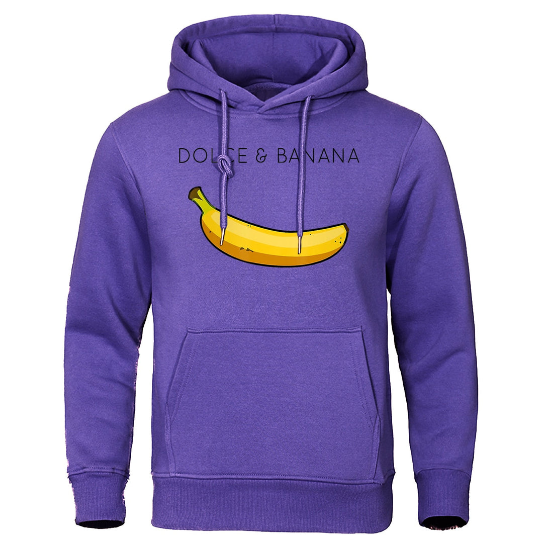 Hoodie | Bananmönster | Dragsko | Pullover Hoodie | Avslappnad Hoodie