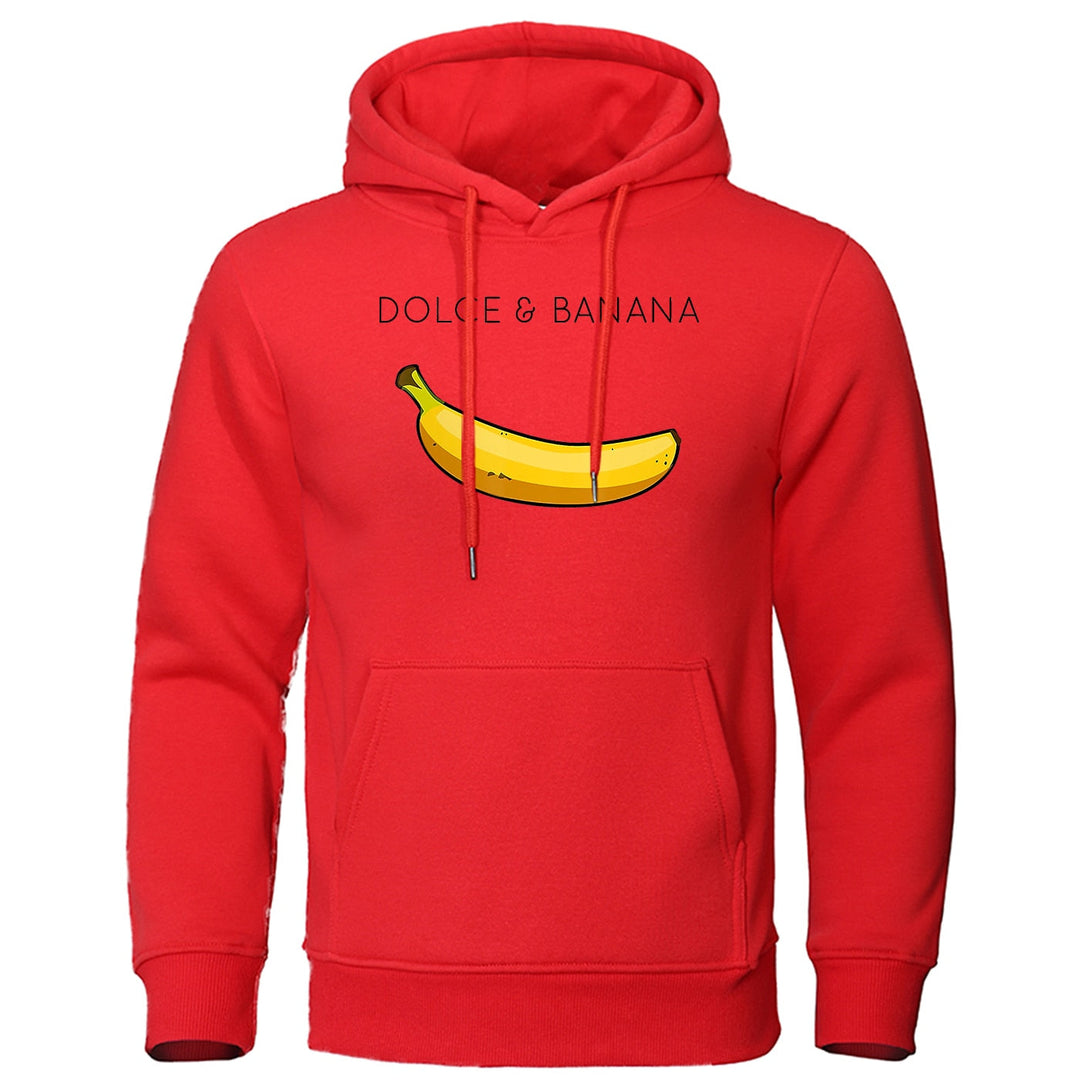 Hoodie | Bananmönster | Dragsko | Pullover Hoodie | Avslappnad Hoodie